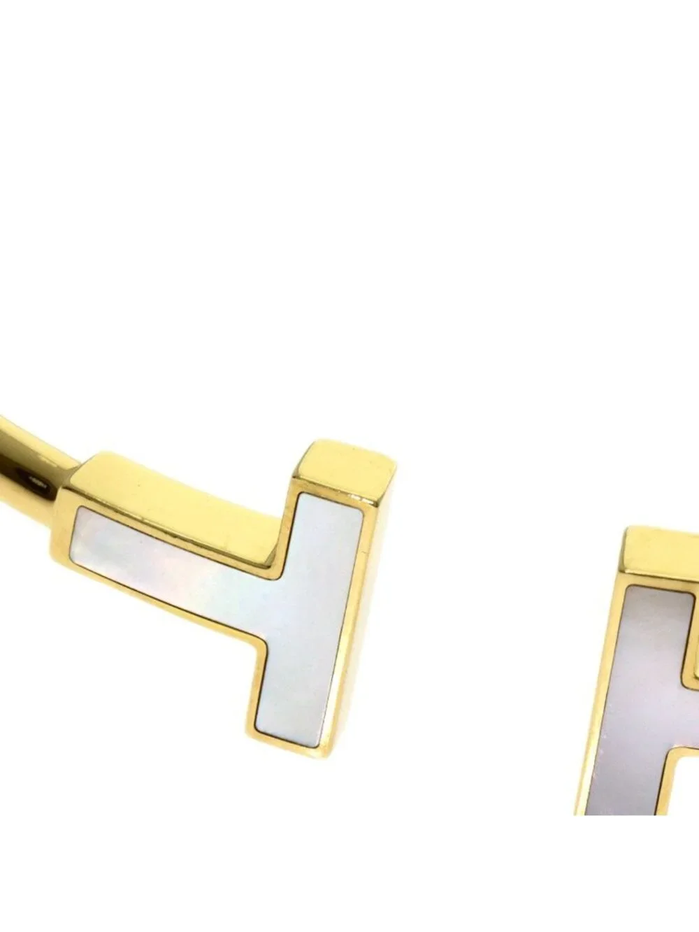 Tiffany & Co T Wire Shell Bracelet 18k Yellow Gold